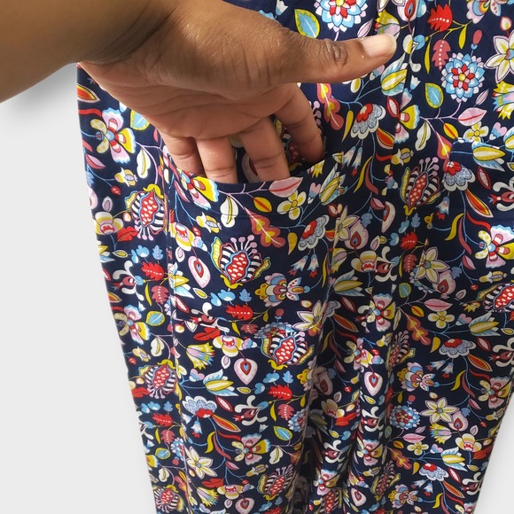 Boden Cecilia Floral Sleeveless Jumpsuit Navy Multi Tassel Tie Waist US 8T - Picture 6 of 14